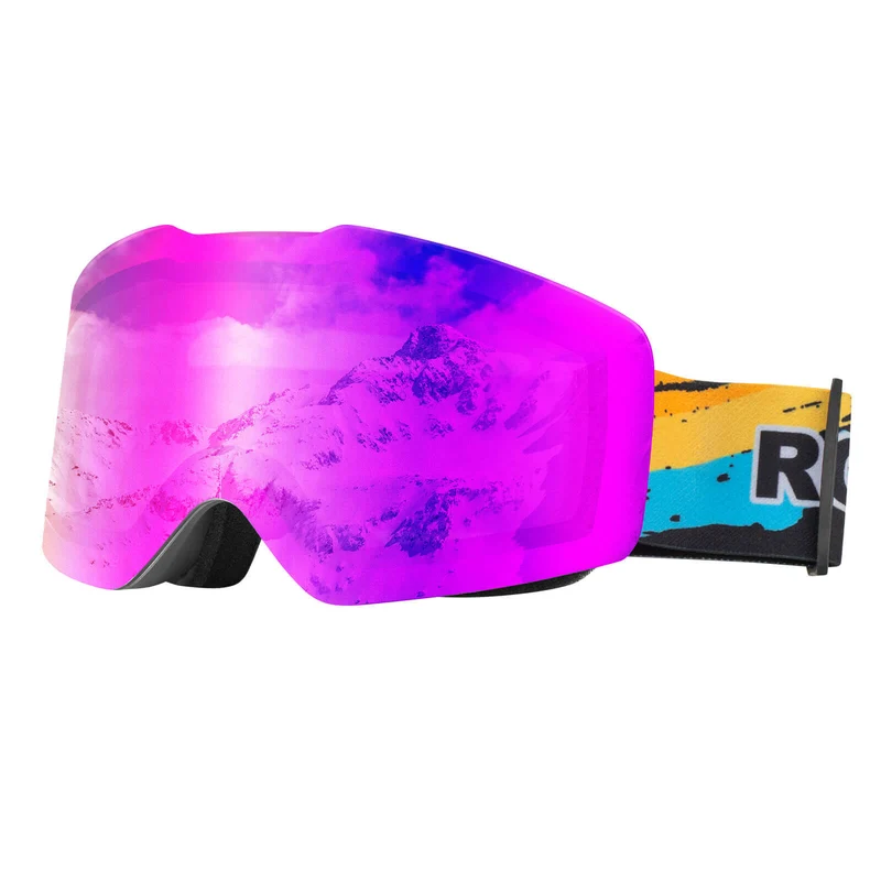 ROCKBROS Skibrille Schneebrille Polarisierte Helmkompatible Sportbrille Skifahren