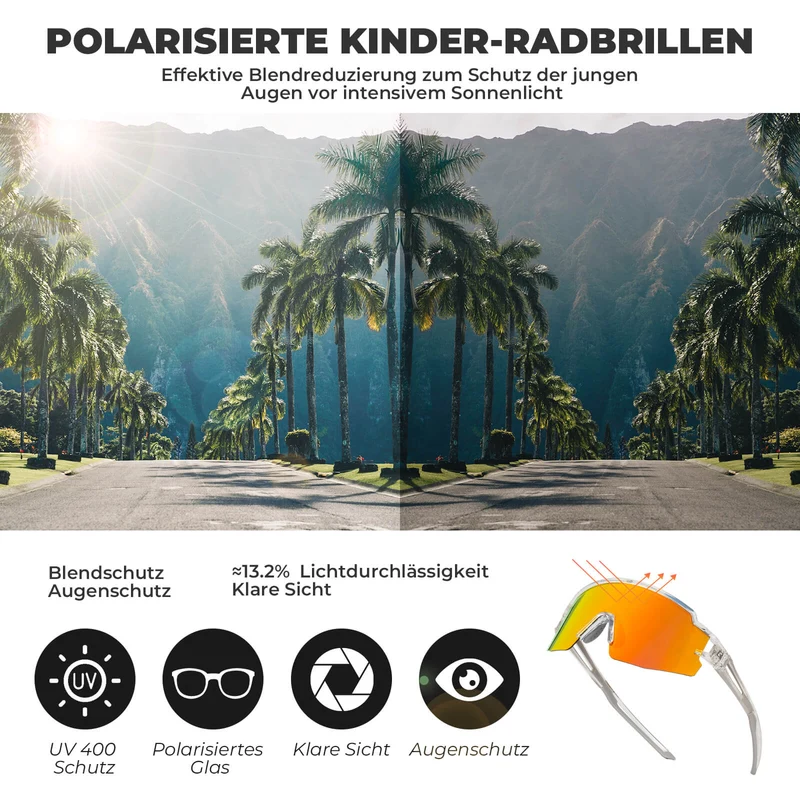 Kinder Fahrradbrille Polarisiert UV400 Schutz