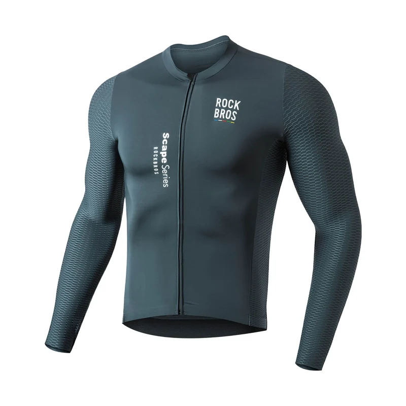 ROAD TO SKY Herren Langarm-Radtrikot Jersey fir MTB & Rennrad