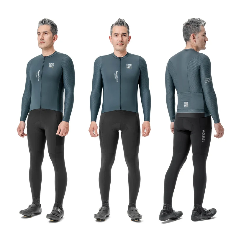 ROAD TO SKY Herren Langarm-Radtrikot Jersey fir MTB & Rennrad