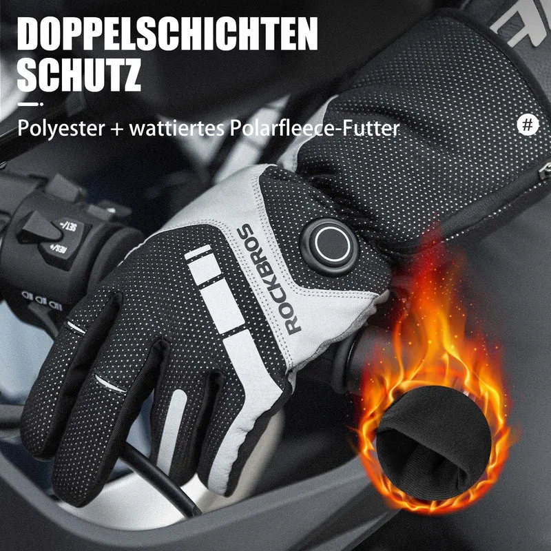 ROCKBROS 겨울 Beheizte Fahrradhandschuhe Wiederaufladbare Handschuhe M-XL
