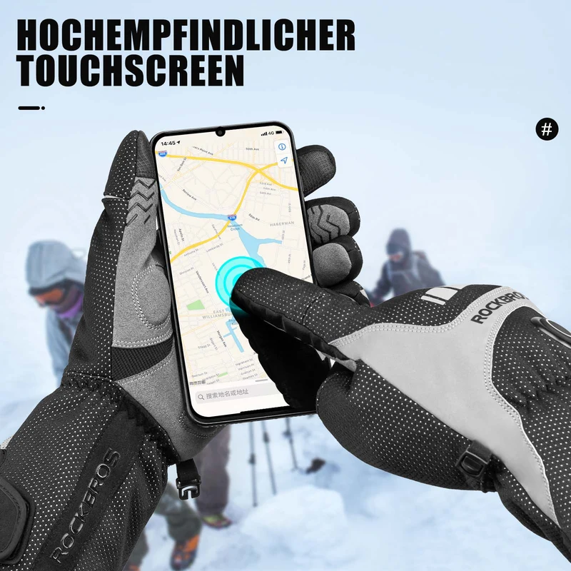 ROCKBROS 겨울 Beheizte Fahrradhandschuhe Wiederaufladbare Handschuhe M-XL