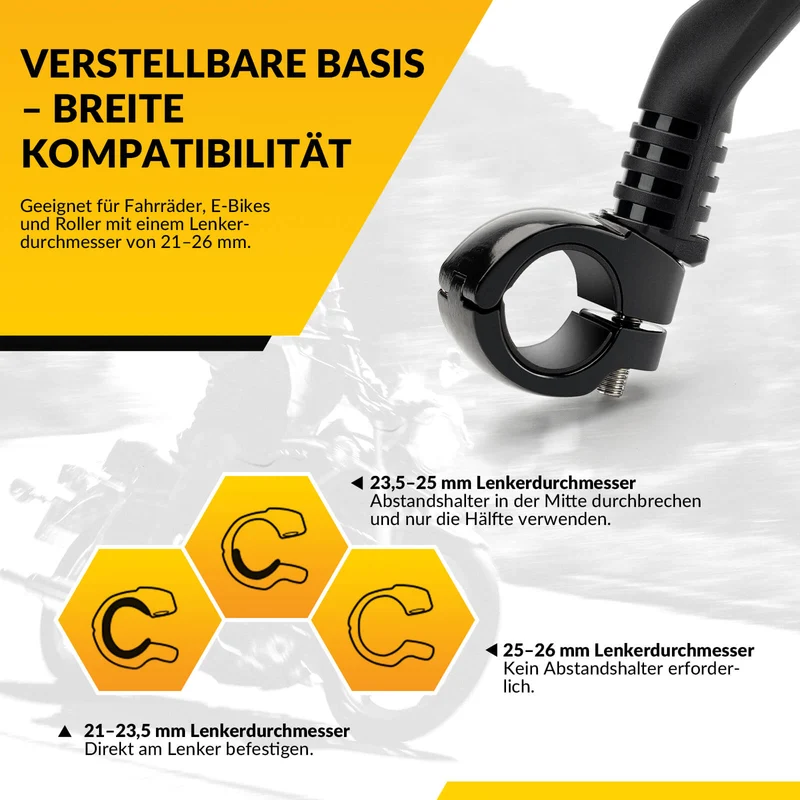 Fahrradspiegel Rückspiegel 360 ° Verstellbarer für Lenker 21-26mm