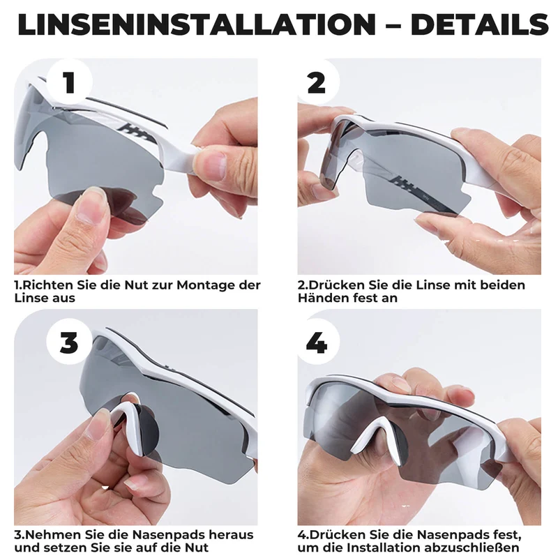 Polarisierte Fahrradbrille mit wechselbaren Gläsern UV-Schutz 남여 공용