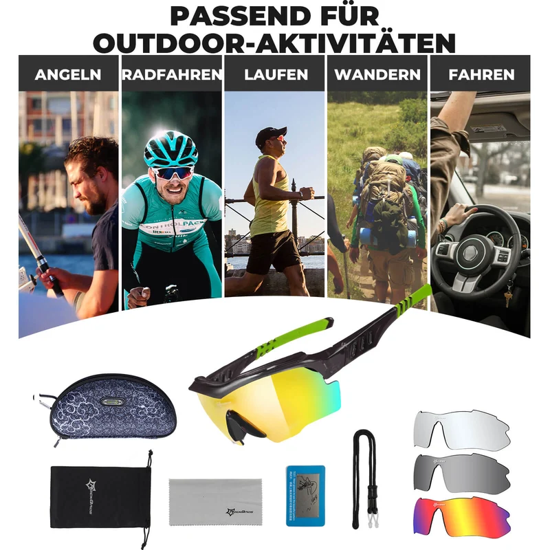 Polarisierte Fahrradbrille mit wechselbaren Gläsern UV-Schutz 남여 공용