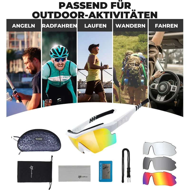 Polarisierte Fahrradbrille mit wechselbaren Gläsern UV-Schutz 남여 공용