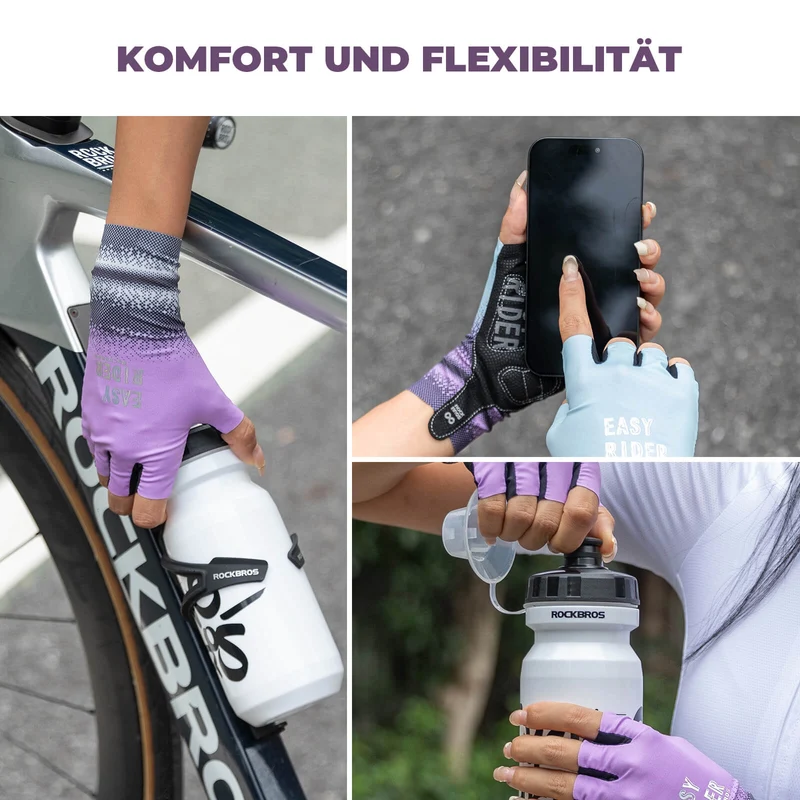 Halbfinger-Fahrradhandschuhe Atmungsaktiv Rutschfest Sommer