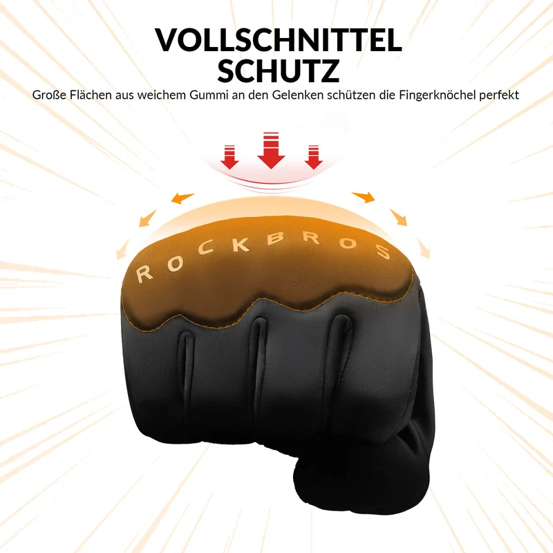 ROCKBROS Winter Fahrradhandschuhe mit Gel Gepolstert Touchscreen-fähig