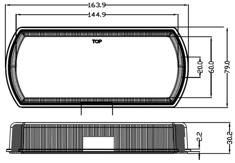 Rechteckige LED-Anhängerleuchte – 2er-Set / 164 x 79 mm