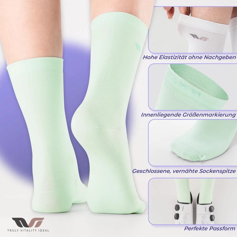 ROCKBROS TVI Damen Sportsocken Atmungsaktive Fahrradsocken Sommer