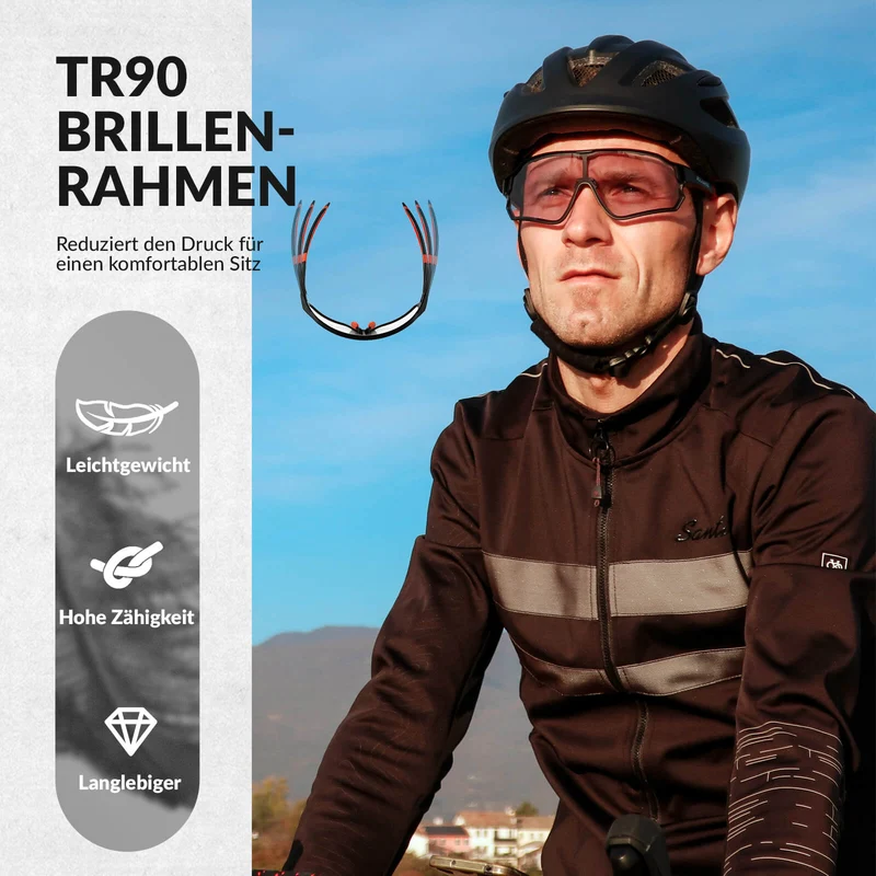 Fahrradbrille Polarisiert UV400 Schutz Ultraleicht