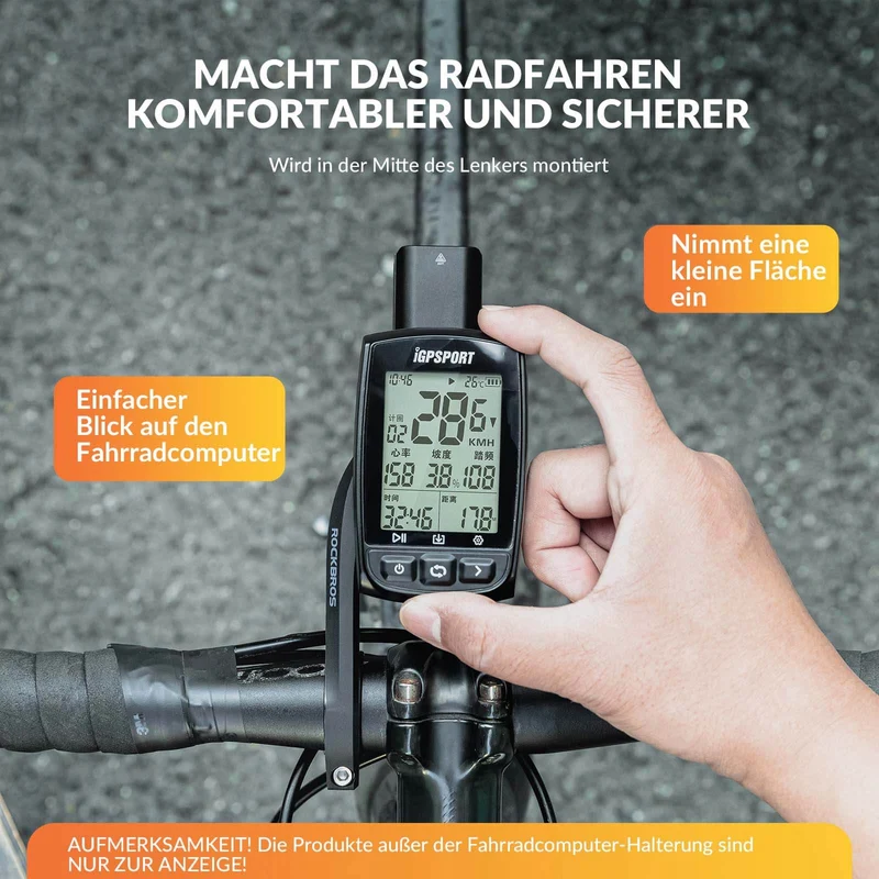 ROCKBROS Fahrradcomputer Halterung Kompatibel mit Garmin/iGPSPORT for Lenker 32-35mm