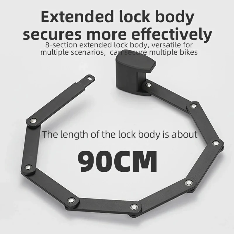 Foldable Smart Bike Lock with Fingerprint Unlock