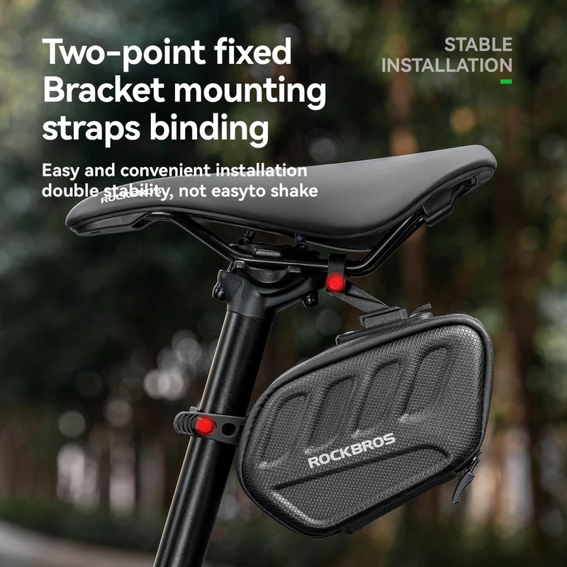C61 Hard Shell Bike Saddle Bag with Light