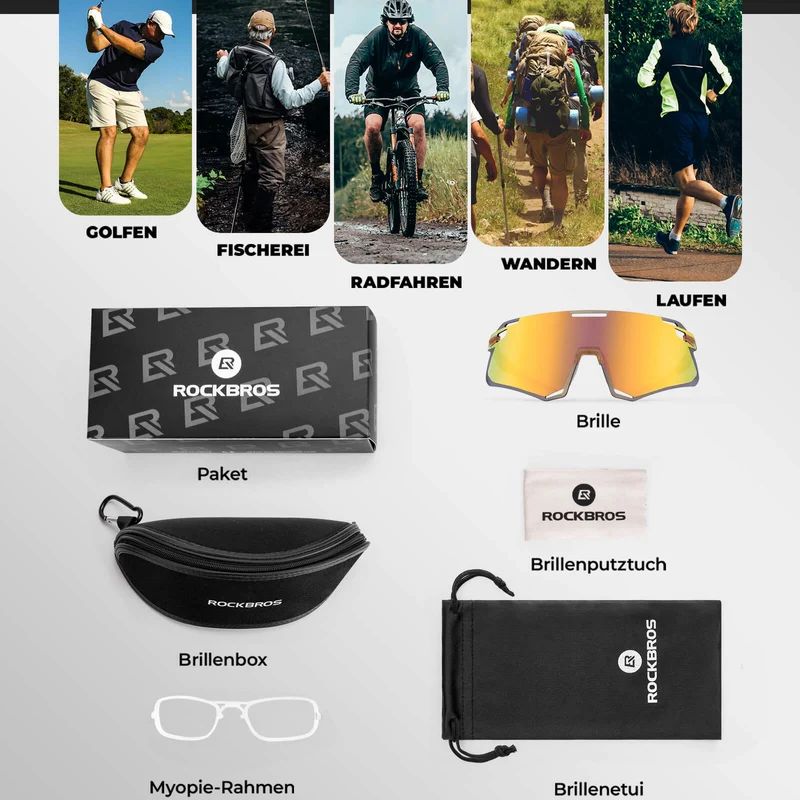 Aerodynamische und Windabweisende Sportbrille