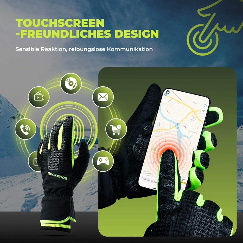 ROCKBROS Handschuhe Fahrradhandschuhe 터치스크린 Thinsulate Skihandschuh