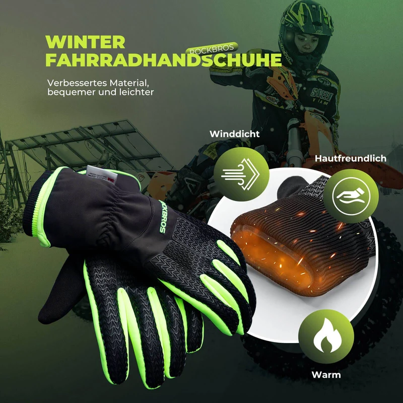 ROCKBROS Handschuhe Fahrradhandschuhe 터치스크린 Thinsulate Skihandschuh