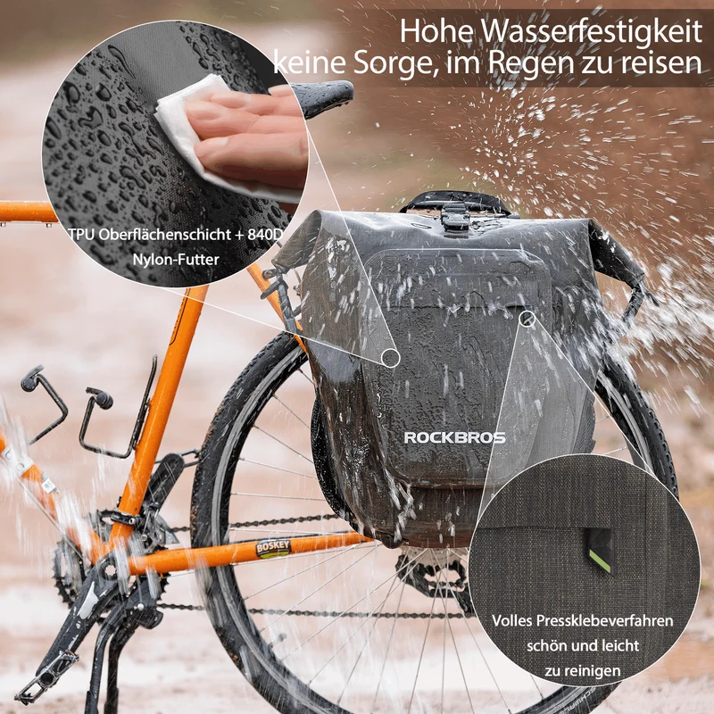 ROCKBROS Fahrrad 힌트 Gepäckträgertasche wasserdicht 20-27L for E-Bike/Rennrad/MTB