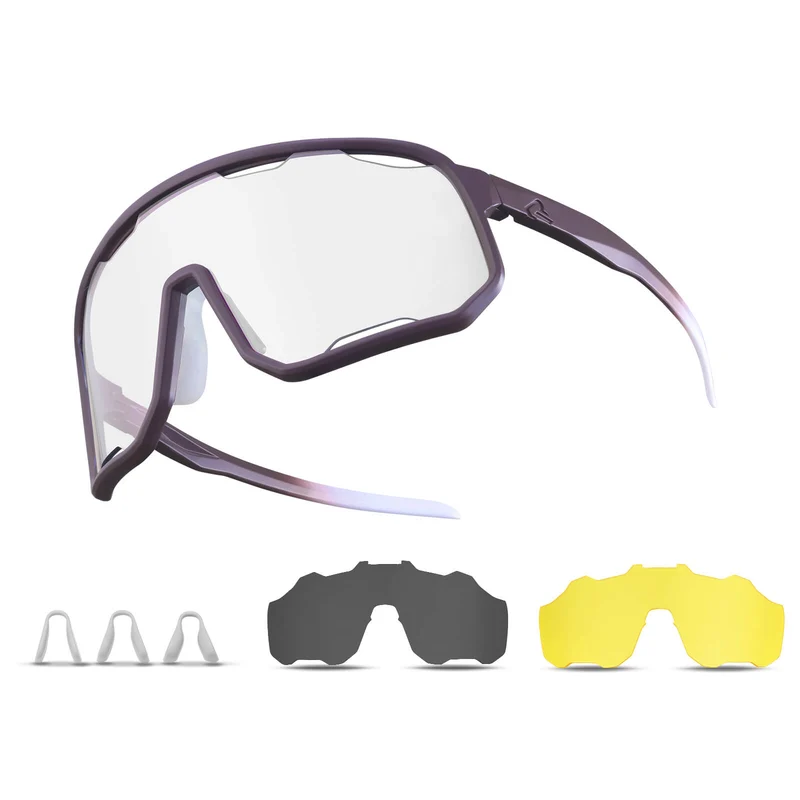 Selbsttönende Unisex Fahrradbrille mit Wechsel-Nasenpads