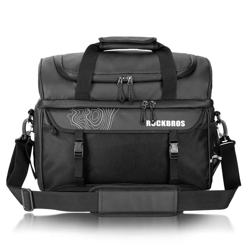 ROCKBROS Gepäckträgertasche mit Schultergurt Kühltasche isolierte Lunch Tasche Schwarz