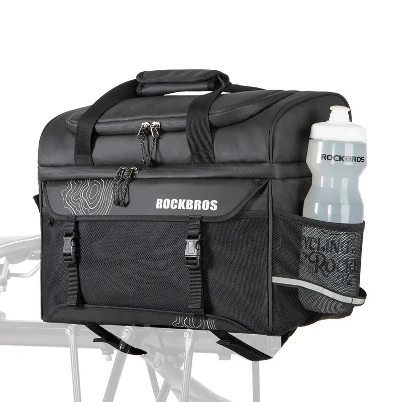 ROCKBROS Gepäckträgertasche mit Schultergurt Kühltasche isolierte Lunch Tasche Schwarz