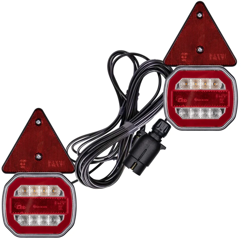 Magnetisches Neon-Anhängerlicht- und Dreieck-Set mit 7.5 m Kabel / 7-polig