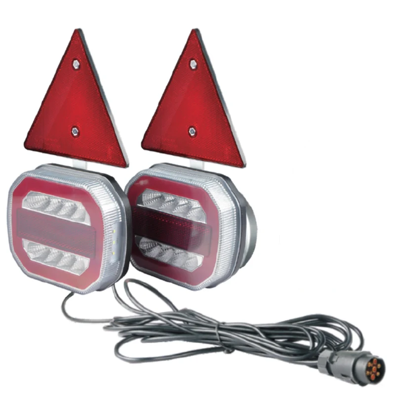Magnetisches Neon-Anhängerlicht- und Dreieck-Set mit 7.5 m Kabel / 7-polig