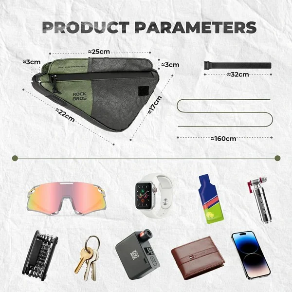 Triangle Bike Frame Bag with Shoulder Strap - 0.7L