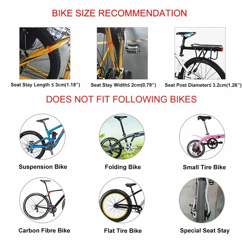 Seatpost Mounted Bike Rear Rack with Bolt-On Mount