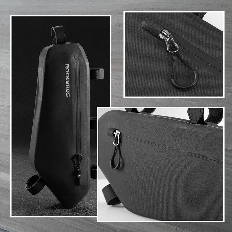 ROCKBROS 4L Wasserabweisend Rahmentasche Dreiecktasche Schwarz