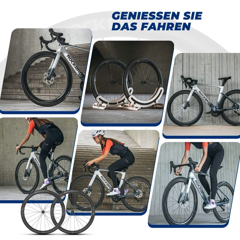 ROCKBROS T700 Carbon Laufradsatz 28'' 50mm Scheibenbremse Steckachse Laufrad 세트 Rennrad 및 SHIMANO 8-12 Fach 24 Speichen 36T-Stahllager