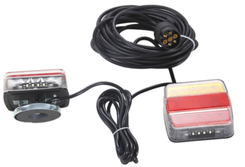 Magnetisches quadratisches Anhängerbeleuchtungsset mit 7.5 m Kabel / 7-polig