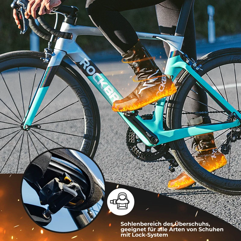 ROCKBROS Beheizte Überschuhe Winter Fahrrad Schuhüberzieher für Damen/Herren