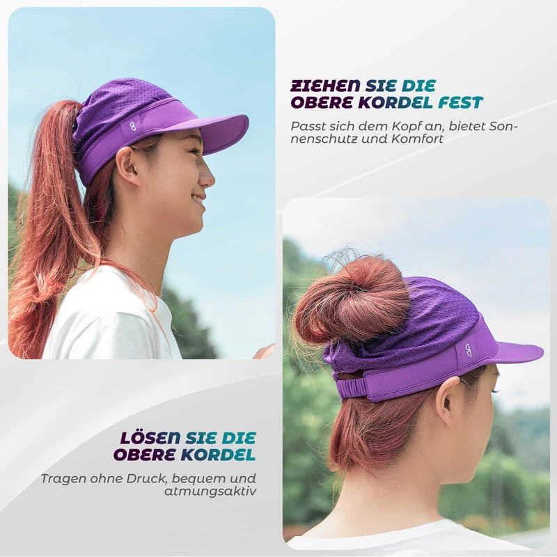 Pferdeschwanz Kappe UV-Schutz Sommer 유니섹스