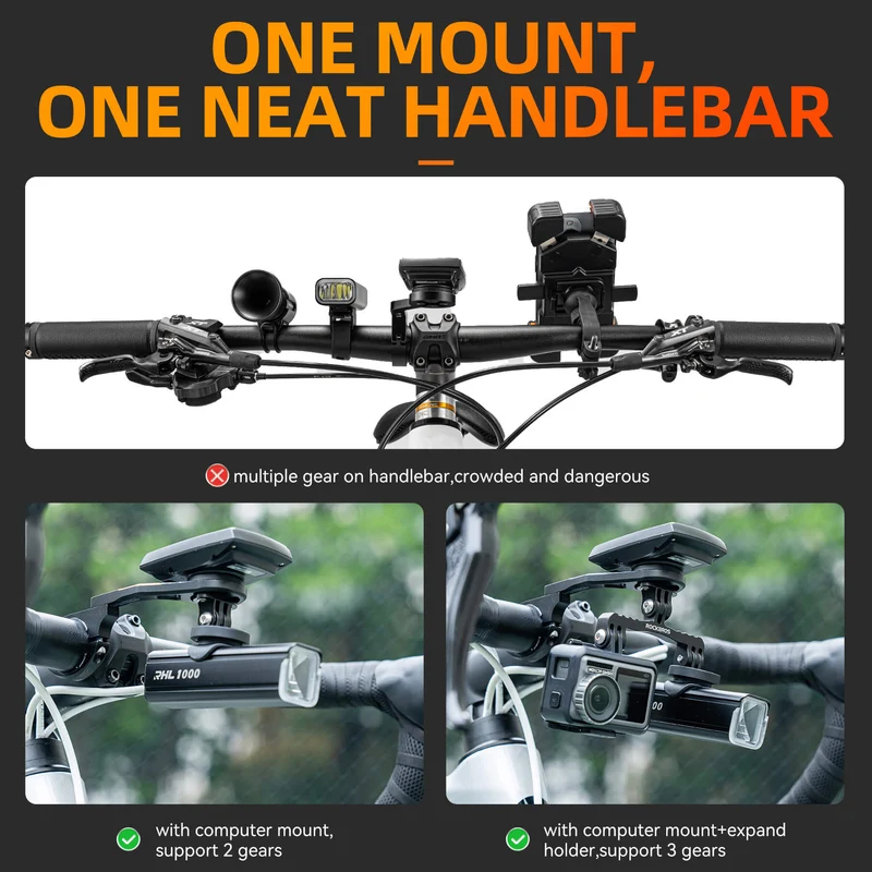 Adjustable Bike Computer Mount with Extendable Design