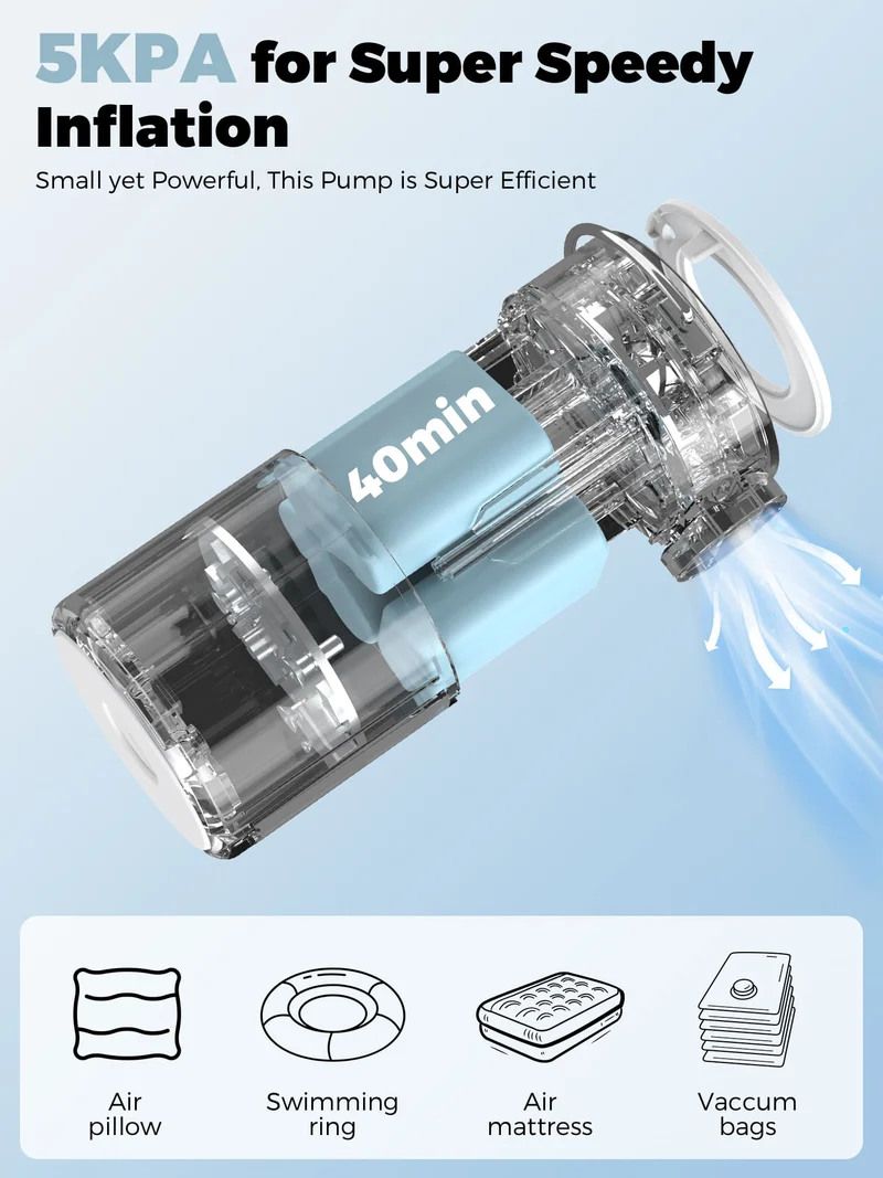 Qunature Mini Electric Air Pump for Camping & Outdoor Gear