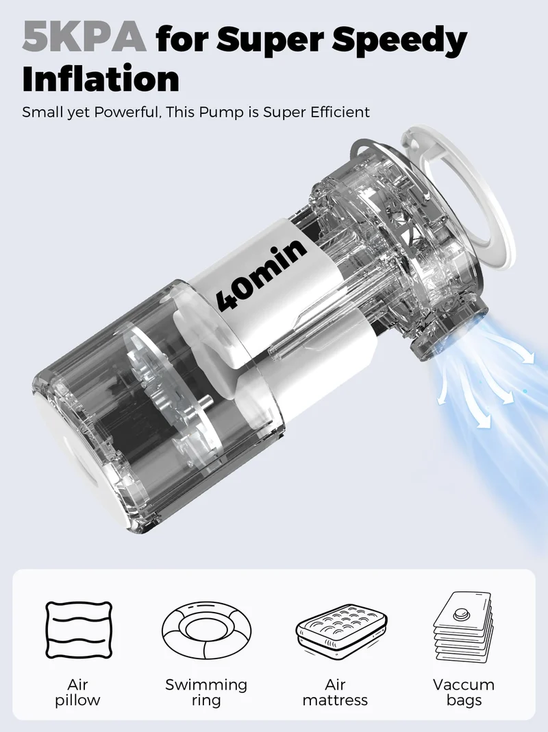 Qunature Mini Electric Air Pump for Camping & Outdoor Gear