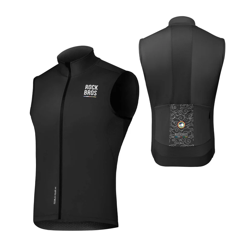 ROAD TO SKY Herren Fahrradjacke Ärmellose Weste Laufweste Atmungsaktiv