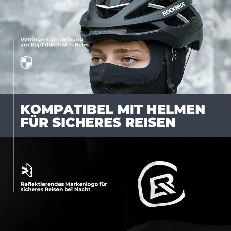 ROCKBROS Sturmhaube Winddichte atmungsaktive Fleece-Balaclava fir Outdoor-Sport Unisex