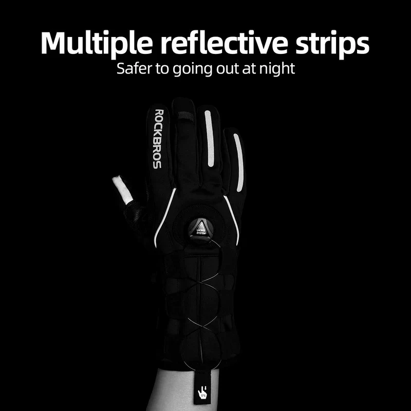 Long Finger Gloves with Fleece Lining & Lock Clip