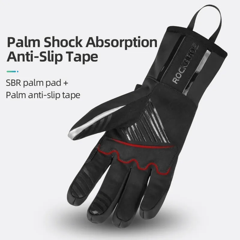 Long Finger Gloves with Fleece Lining & Lock Clip
