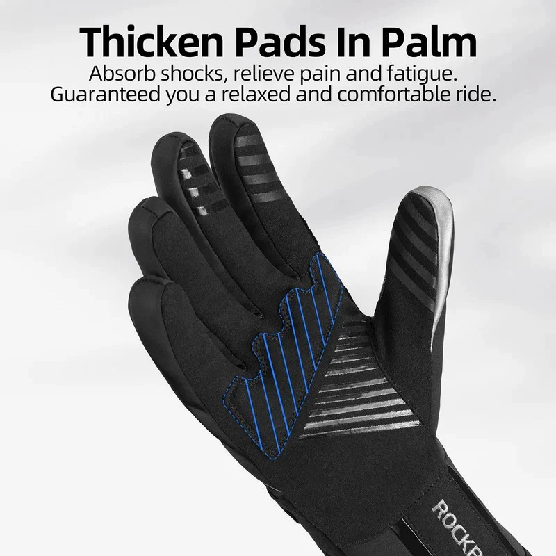 Long Finger Gloves with Fleece Lining & Lock Clip