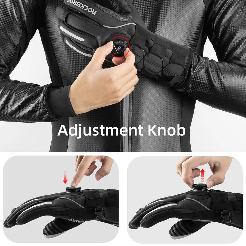 Long Finger Gloves with Fleece Lining & Lock Clip
