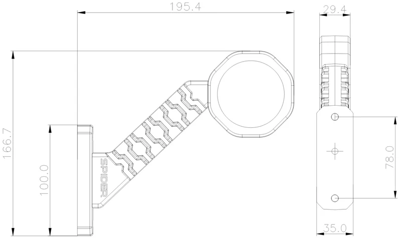 X-Spider Dänischer Gummi-Montagearm / Lange Diagonale