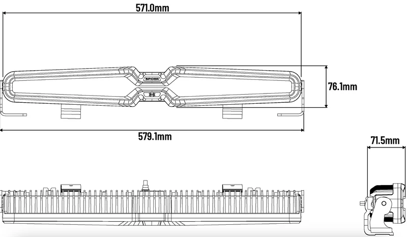22" X-Spider NOXID Lichtleiste mit weißem Tagfahrlicht und gelbem Blitzlicht