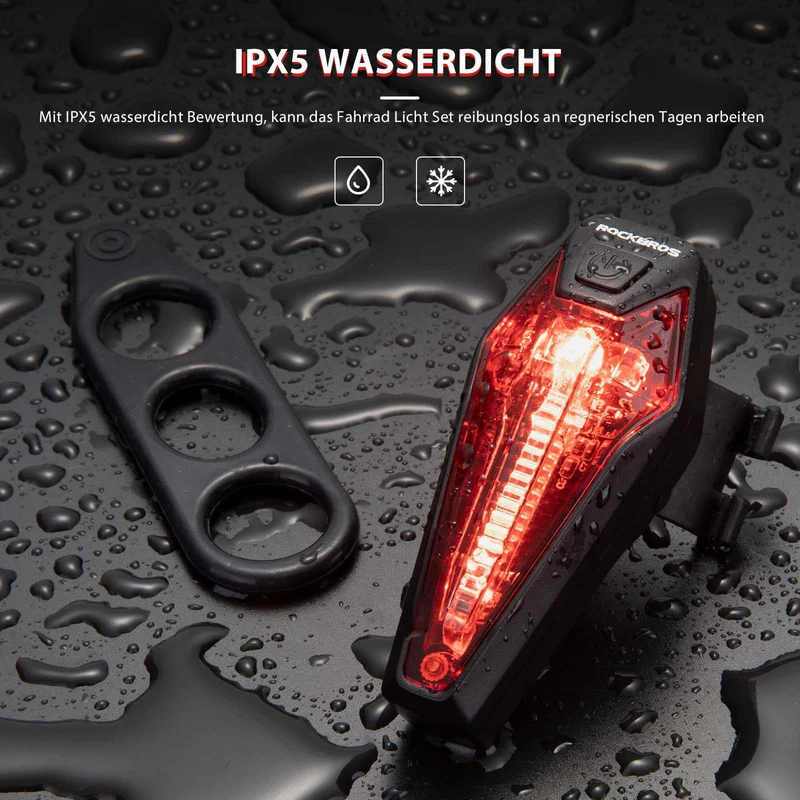 ROCKBROS LED 힌트 Fahrradlicht Aufladbarer IPX5 Wasserdicht