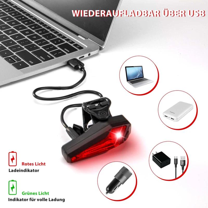 ROCKBROS LED 힌트 Fahrradlicht Aufladbarer IPX5 Wasserdicht