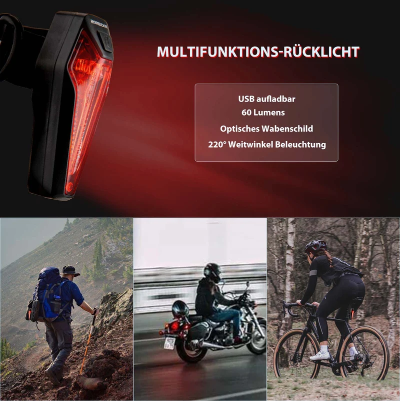 ROCKBROS LED 힌트 Fahrradlicht Aufladbarer IPX5 Wasserdicht