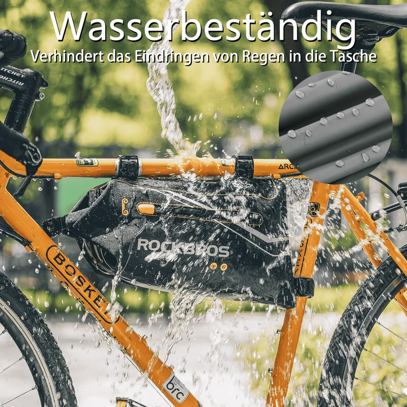 ROCKBROS Fahrrad Rahmentasche wasserdichte Dreiecktasche 3,5L Schwarz