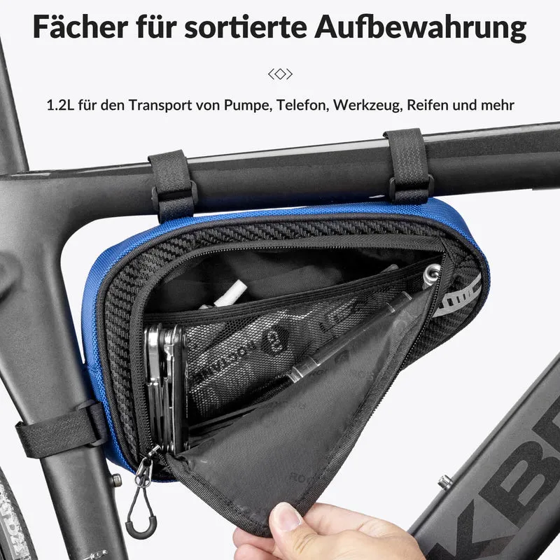 ROCKBROS Rahmentasche wasserdicht Dreieckstasche for MTB 및 Rennräder 1,2L